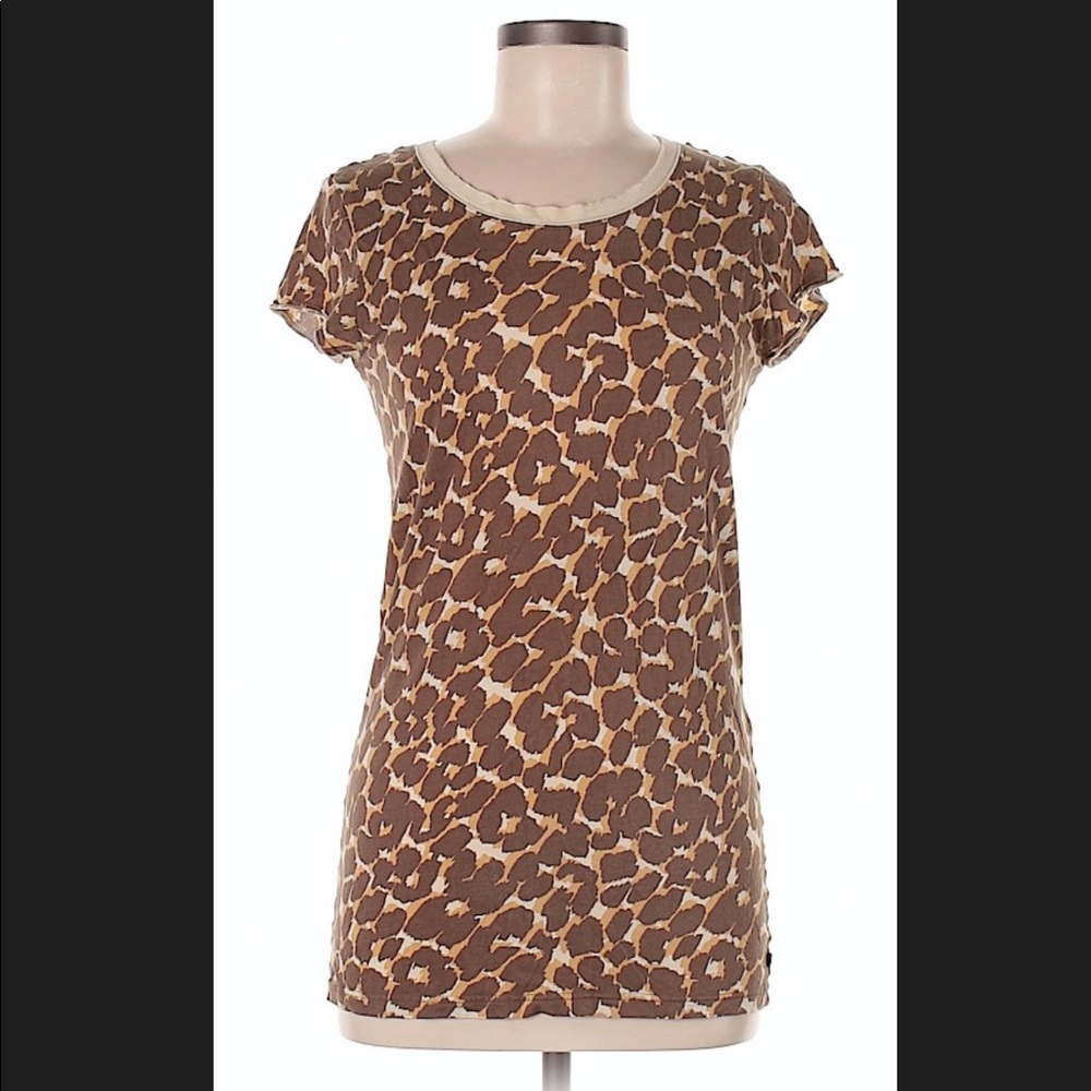 Marc by Marc Jacobs gold and brown leopard tee